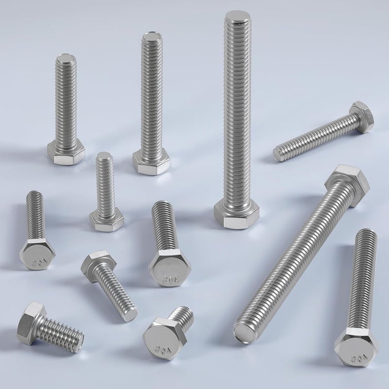 Krysay 30Pcs 1/4-20 x 1-1/2" Hex Head Screw Bolt,304 Stainless Steel 18-8,External Hex Drive,Fully Threaded. - Image 4